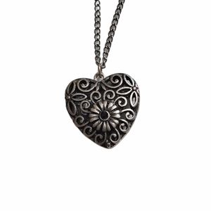 Double Sided Heart Silver-tone Neckl…